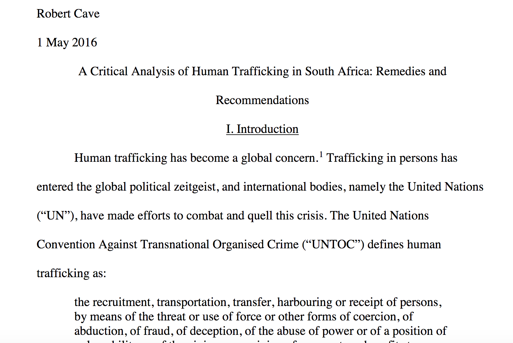 A Critical Analysis Of Human Trafficking In South Africa Remedies And Recommendations • Human 3831