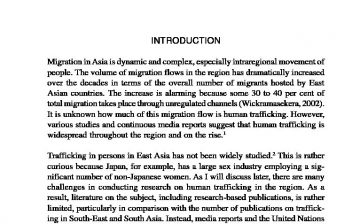 Human Trafficking in East Asia:Current Trends, Data Collection,and Knowledge Gaps