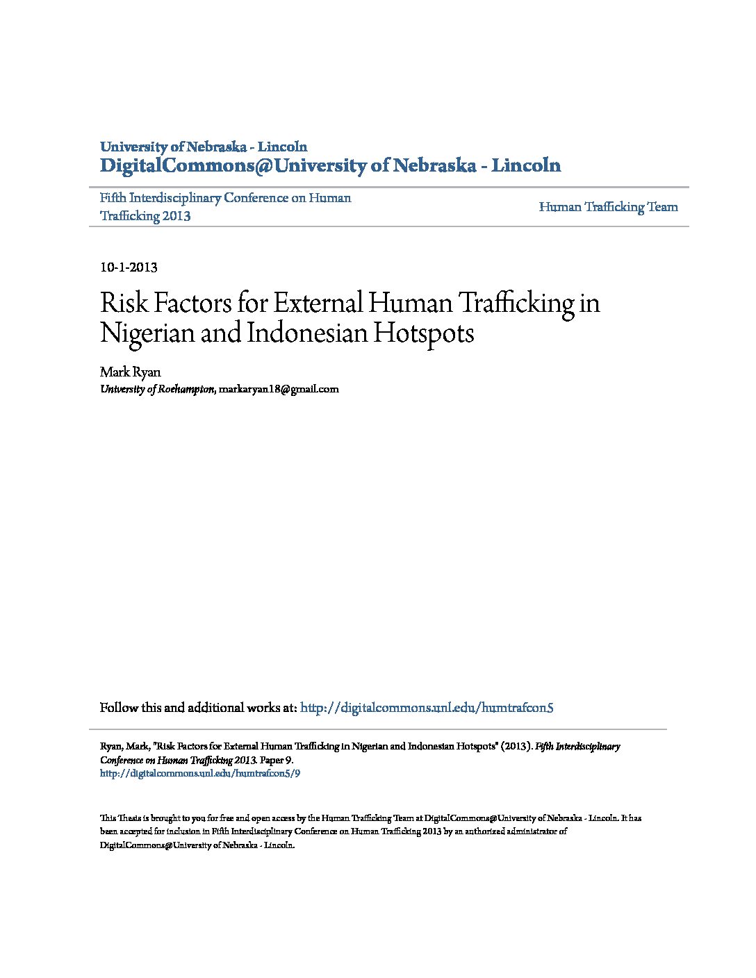 literature review on human trafficking in nigeria pdf