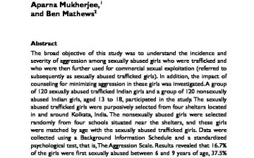Aggression in Sexually Abused Trafficked Girls and Efficacy of Intervention