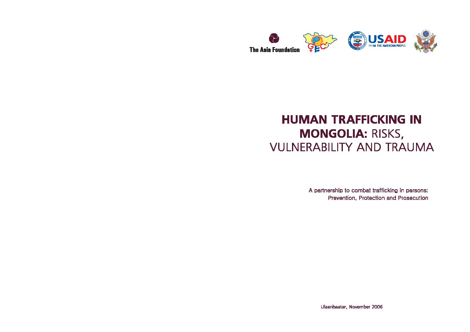Human Trafficking in Mongolia: Risks, Vulnerability, and Trauma