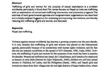 Sex Trafficking in Nepal: A Review of Intervention and Prevention Programs