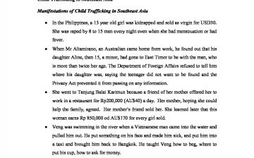 Combating Child Trafficking in Southeast Asia