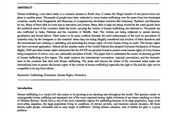 Human Trafficking in South Asia: Application of Anti-Trafficking Laws and The States’ Duty to Protect Human Rights of The Victims