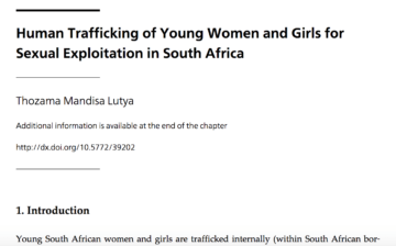 Human Trafficking of Young Women and Girls for Sexual Exploitation in South Africa