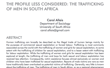 The profile less considered: The trafficking of men in South Africa
