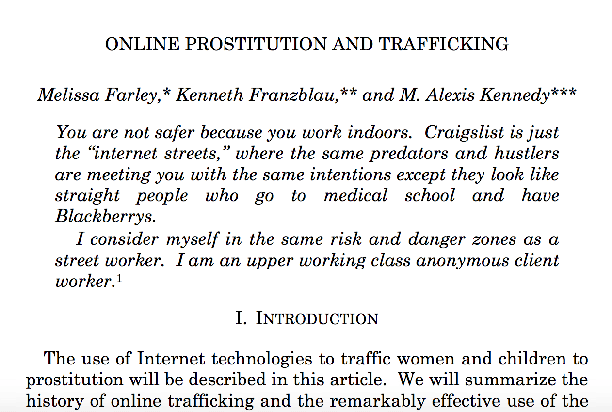 online prostitution essay