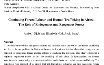Combatting forced labor and human trafficking in Africa: The role of endogenous and exogenous forces
