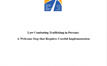 Law Combating Trafficking in Persons: Welcome Step that Requires Careful Implementation