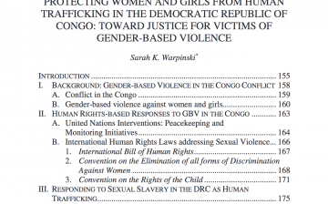 Protecting women and girls from human trafficking in the Democratic Republic of Congo: Toward justice for victims of gender-based violence