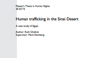 Human Trafficking in the Sinai Desert: A Case Study of Egypt