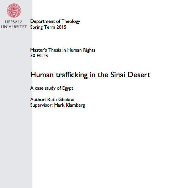 Human Trafficking in the Sinai Desert: A Case Study of Egypt
