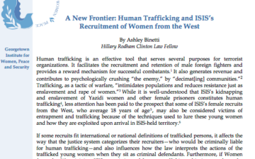 A New Frontier: Human Trafficking and ISIS’s Recruitment of Women from the West