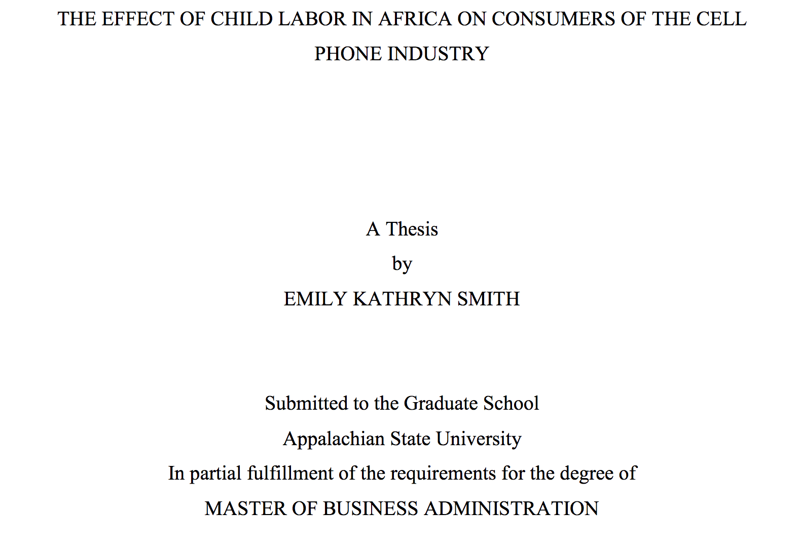 The effect of child labor in Africa on consumers of the cell-phone industry