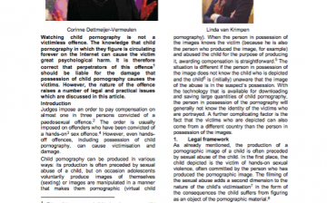 Damages for possession of child pornography: legal possibilities and practical obstacles