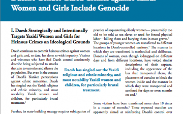 Daesh’s Gender-Based Crimes against Yazidi Women