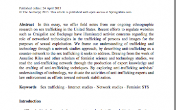 Networked trafficking: reflections on technology and the anti-trafficking movement