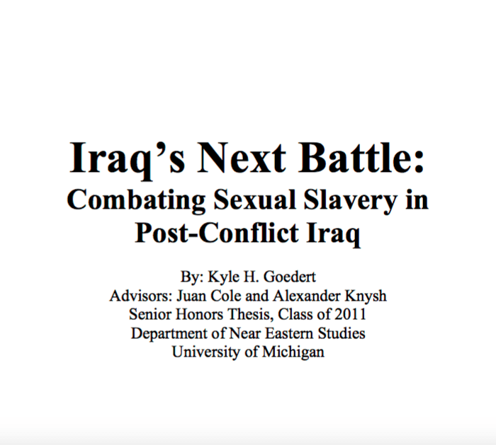 Iraq’s Next Battle: Combatting Sexual Slavery in Post-Conflict Iraq