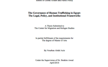The Governance of Human Trafficking in Egypt: The Legal, Policy, and Institutional Frameworks