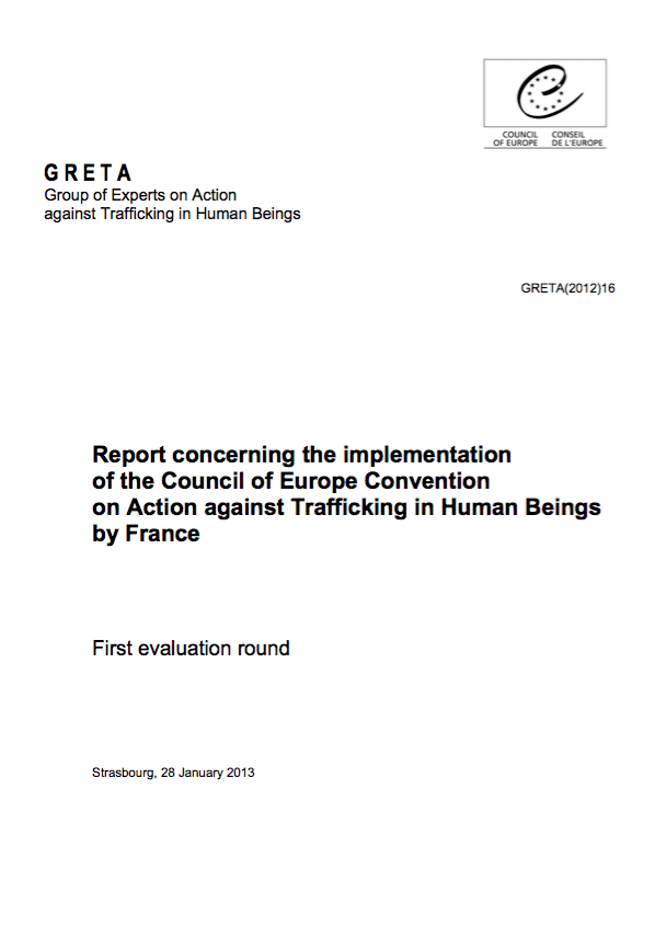 Report concerning the implementation of the Council of Europe Convention on Action against Trafficking in Human Beings by France
