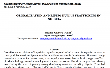 Globalization and rising human trafficking in Nigeria