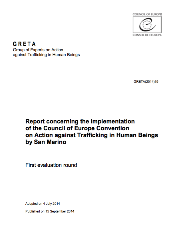 Report concerning the implementation of the Council of Europe Convention on Action against Trafficking in Human Beings by San Marino