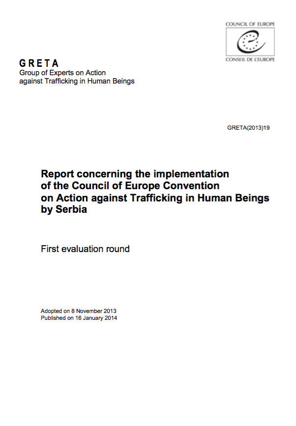 Report concerning the implementation of the Council of Europe Convention on Action against Trafficking in Human Beings by Serbia
