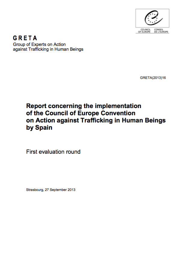 Report concerning the implementation of the Council of Europe Convention on Action against Trafficking in Human Beings by Spain