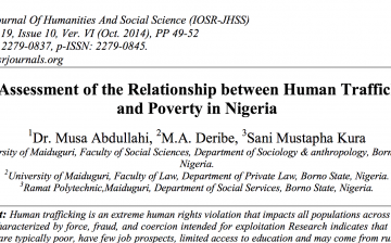An Assessment of the Relationship between Human Trafficking and Poverty in Nigeria