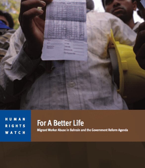 For a Better Life: Migrant Worker Abuse and the Government Reform Agenda