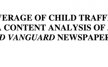 Press coverage of child trafficking in Nigeria: A content analysis of Daily Sun and Vanguard newspapers