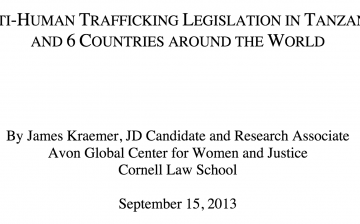 Anti-human trafficking legislation in Tanzania and 6 countries around the world