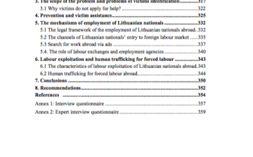 Lithuanian Migrants as Victims of Human Trafficking for Forced Labour and Labour Exploitation Abroad