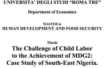 The challenge of child labor to the achievement of MDG2: Case study of South-East Nigeria