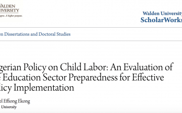 Nigerian Policy on Child Labor: An Evaluation of the Education Sector Preparedness for Effective Policy Implementation