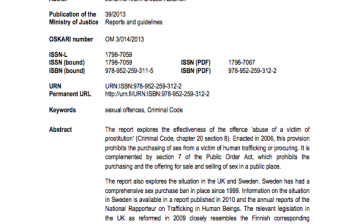 Abuse of a victim of prostitution: Evaluation of the effectiveness of the sex purchase ban