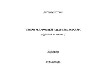 Case of M. and Others v Italy and Bulgaria