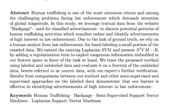 Semi-Supervised Learning for Detecting Human Trafficking