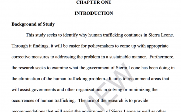 Human Trafficking in West Africa: A Case of Sierra Leone