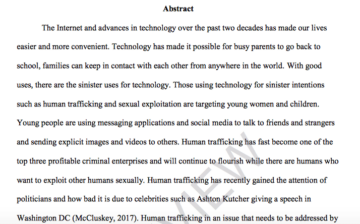 The Impact of Advancing Technologies Upon Global Human Trafficking and Sexual Exploitation in Society Today