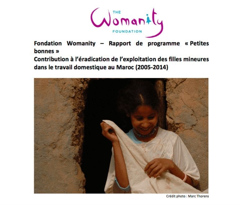 Rapport de Programme “Petites bonnes”: Contribution à l’Éradication de l’Exploitation des Filles Mineures dans le Travail Domestique au Maroc (2005-2014)