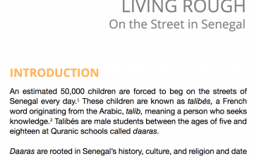 Living Rough on the Street in Senegal