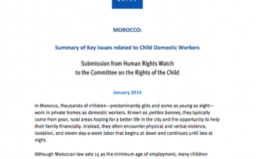 Morocco: Summary of Key Issues related to Child Domestic Workers