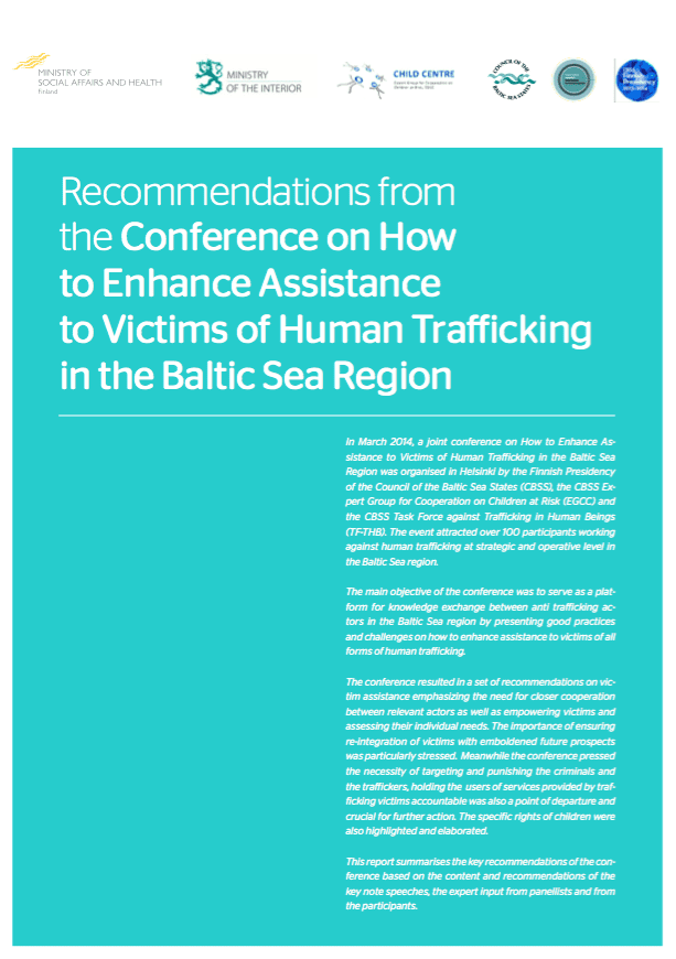 Recommendations from the Conference on How to Enhance Assistance to Victims of Human Trafficking in the Baltic Sea Region