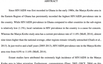 High HIV/AIDS Prevalence in a Suburban Area in Ghana: A Context Analysis of its Relationship to Human Trafficking