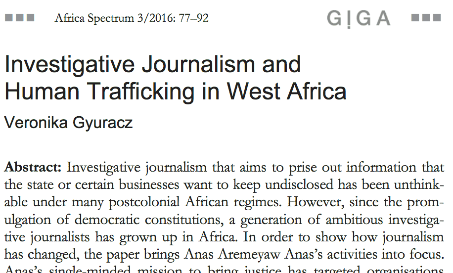 Investigative Journalism and Human Trafficking in West Africa