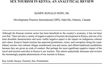 Sex tourism in Kenya: An analytica review
