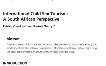 International child sex tourism: A South African Perspective