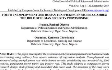 Youth unemployment and human trafficking in the Gambia/Nigeria: The role of human security provisioning