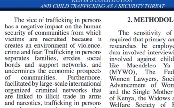 Kenya’s constitution and child trafficking as a security threat